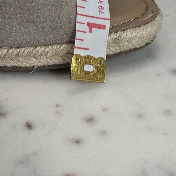 Franco Sarto Julien Sandal Cork Wedge Taupe Suede Espadrilles Size-8.5M Boho - Picture 14 of 17